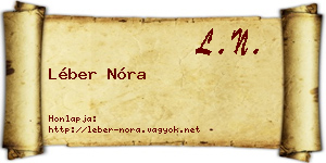 Léber Nóra névjegykártya